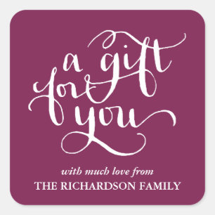 ELEGANT HANDWRITTEN SCRIPT GIFT TAG STICKERS