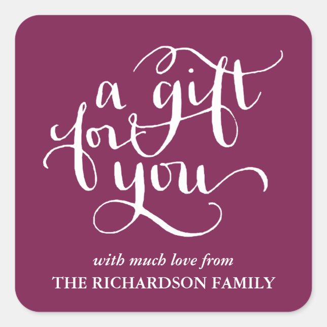 ELEGANT HANDWRITTEN SCRIPT GIFT TAG STICKERS (Front)