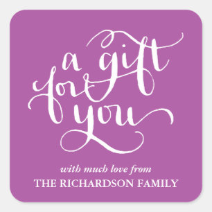 ELEGANT HANDWRITTEN SCRIPT GIFT TAG STICKERS
