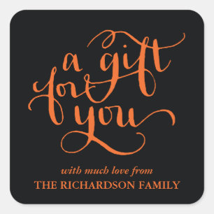 ELEGANT HANDWRITTEN SCRIPT GIFT TAG STICKERS