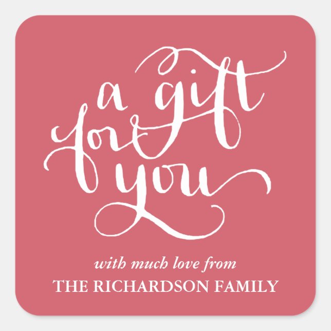 ELEGANT HANDWRITTEN SCRIPT GIFT TAG STICKERS (Front)