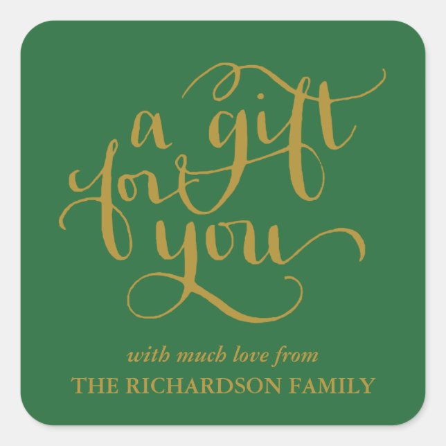 ELEGANT HANDWRITTEN SCRIPT GIFT TAG STICKERS (Front)
