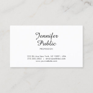 Elegant Handwritten Script Minimalist Design Plain Business Card