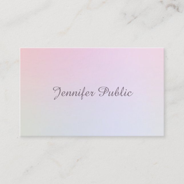 Elegant Handwritten Script Minimalist Plain Modern Business Card (Front)