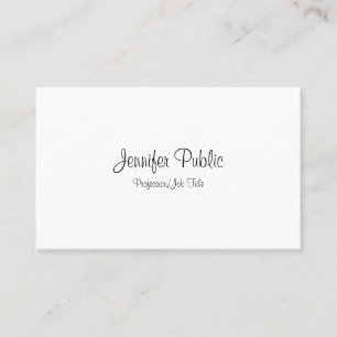 Elegant Handwritten Script Modern Clean Plain Cool Business Card