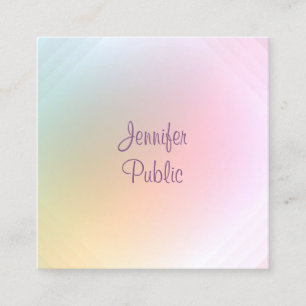 Elegant Handwritten Script Modern Colourful Square Business Card
