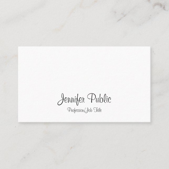 Elegant Handwritten Script Modern Simple Plain Business Card (Front)