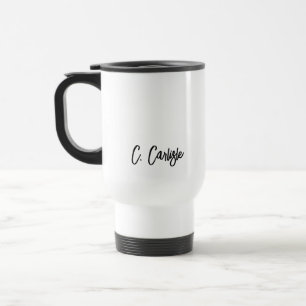 Elegant Handwritten Script Personalized Travel Mug