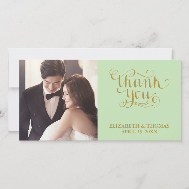 ELEGANT HANDWRITTEN SCRIPT PHOTO THANK YOU CARD (Front)