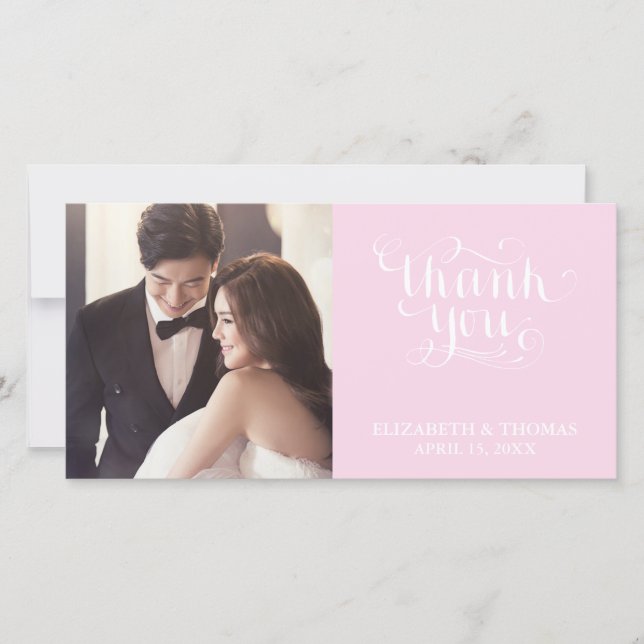 ELEGANT HANDWRITTEN SCRIPT PHOTO THANK YOU CARD (Front)