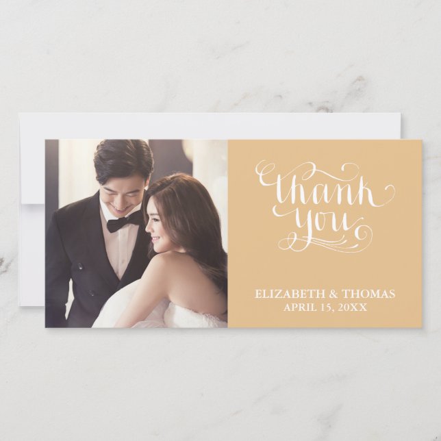 ELEGANT HANDWRITTEN SCRIPT PHOTO THANK YOU CARD (Front)