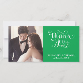 ELEGANT HANDWRITTEN SCRIPT PHOTO THANK YOU CARD