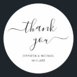 Elegant Handwritten Script Thank You Modern Simple Classic Round Sticker<br><div class="desc">Your Custom Text Elegant Modern Simple Thank You Template Handwritten Script Classic Round Sticker.</div>