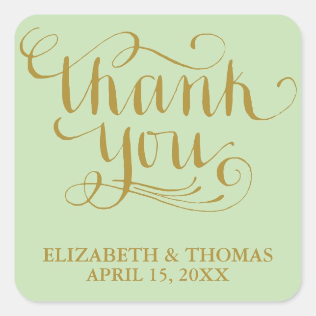 ELEGANT HANDWRITTEN SCRIPT THANK YOU STICKERS (Front)