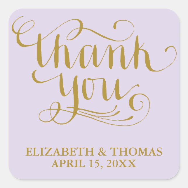 ELEGANT HANDWRITTEN SCRIPT THANK YOU STICKERS (Front)