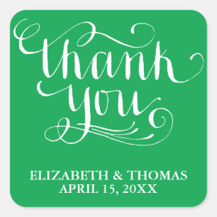 ELEGANT HANDWRITTEN SCRIPT THANK YOU STICKERS