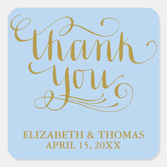 ELEGANT HANDWRITTEN SCRIPT THANK YOU STICKERS (Front)