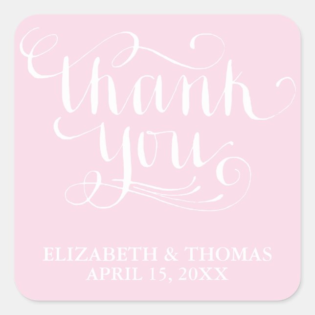 ELEGANT HANDWRITTEN SCRIPT THANK YOU STICKERS (Front)