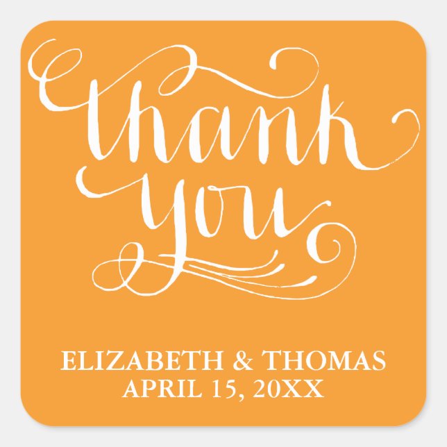 ELEGANT HANDWRITTEN SCRIPT THANK YOU STICKERS (Front)