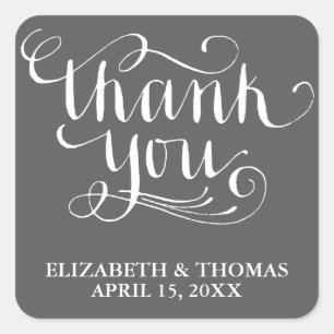 ELEGANT HANDWRITTEN SCRIPT THANK YOU STICKERS