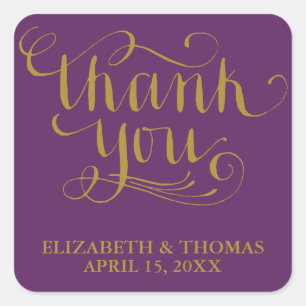 ELEGANT HANDWRITTEN SCRIPT THANK YOU STICKERS