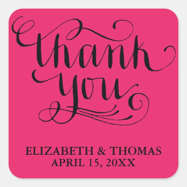 ELEGANT HANDWRITTEN SCRIPT THANK YOU STICKERS (Front)