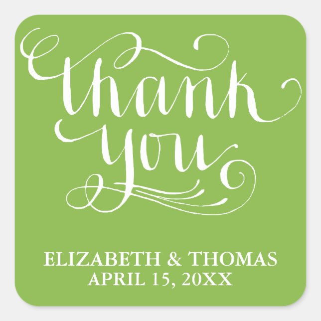 ELEGANT HANDWRITTEN SCRIPT THANK YOU STICKERS (Front)