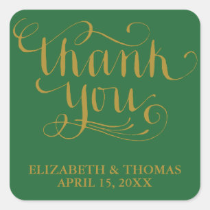ELEGANT HANDWRITTEN SCRIPT THANK YOU STICKERS