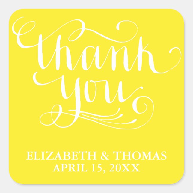 ELEGANT HANDWRITTEN SCRIPT THANK YOU STICKERS (Front)