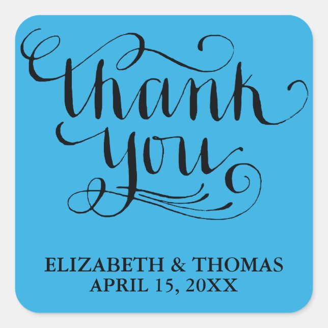 ELEGANT HANDWRITTEN SCRIPT THANK YOU STICKERS (Front)