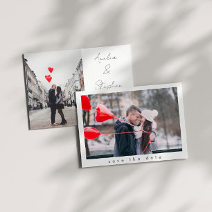 Elegant Handwritten Script Two Photo Wedding Save The Date