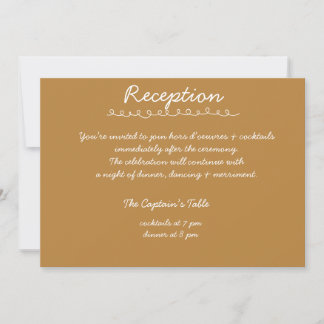 Elegant Handwritten Script Wedding Reception Card