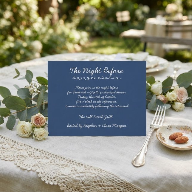 Elegant Handwritten Script Wedding Rehearsal Dinne Postcard (Creator Uploaded)