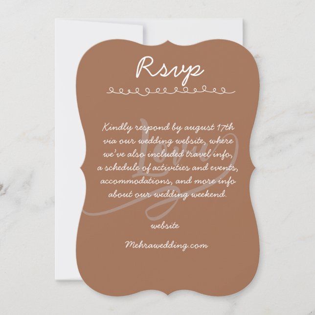 Elegant Handwritten Script Wedding RSVP Card (Front)