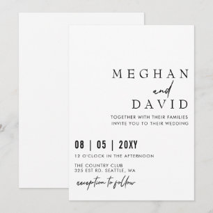Elegant Handwritten Simple Black Wedding Invitatio Invitation