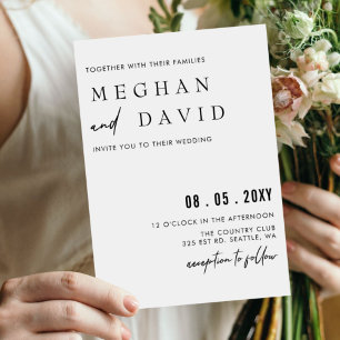 Elegant Handwritten Simple Black Wedding Invitatio Invitation