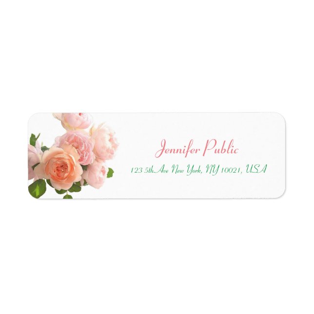 Elegant Handwritten Template Watercolor Roses Chic (Front)
