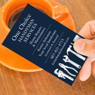 Elegant Handyman Home Repair & Maintenance Service Business Card