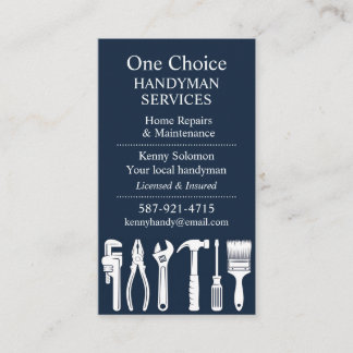 Elegant Handyman Home Repair & Maintenance Service Business Card