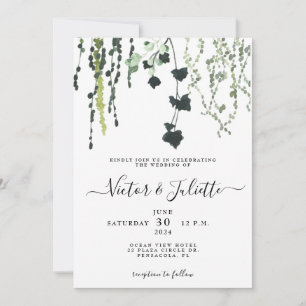 Elegant Hanging Eucalyptus Wedding Invitation