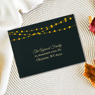 Elegant hanging lights green gold modern diwali  envelope