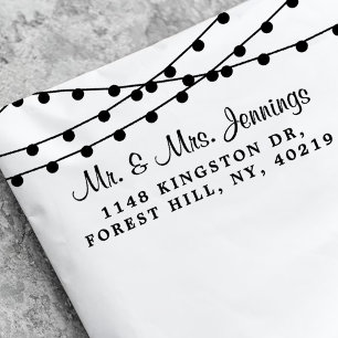 Elegant Hanging String Lights Wedding Self-inking Stamp