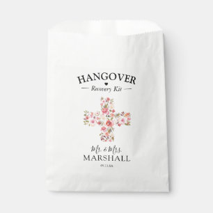 Elegant Hangover Recovery Kit Pink Floral Favour Bags