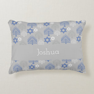 Elegant Hanukkah Holiday Pattern Decorative Cushion