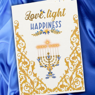 Elegant Hanukkah Menorah Card