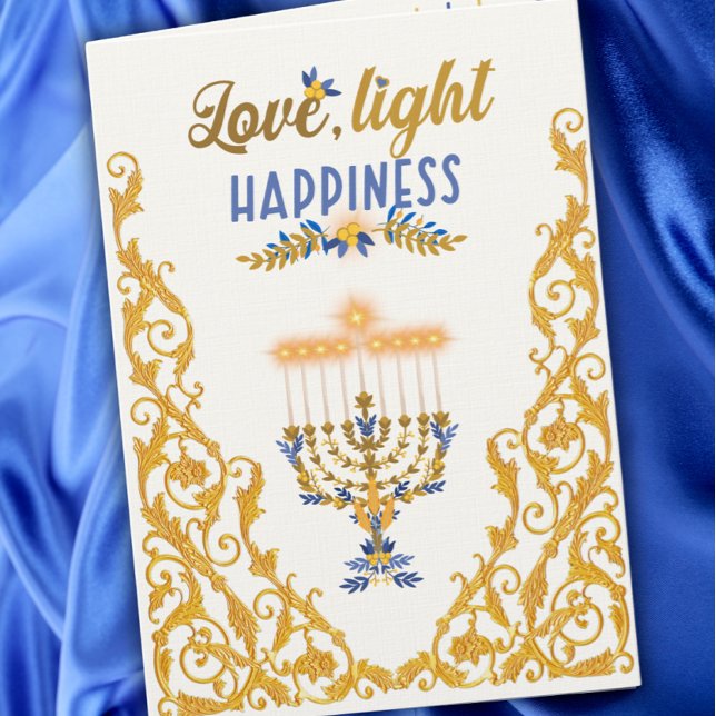 Elegant Hanukkah Menorah Card (Creator Uploaded)