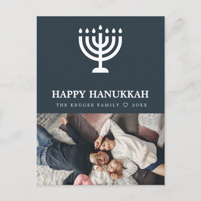 Elegant Hanukkah photo Postcard (Front)