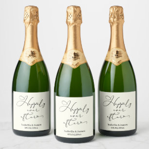 Elegant Happily Ever After Ivory Romantic Wedding  Sparkling Wine Label