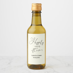 Elegant Happily Ever After Ivory Romantic Wedding  Wine Label