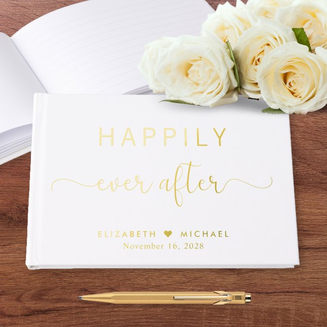 Elegant Happily Ever After Photo Wedding Guest Book (Creator Uploaded)